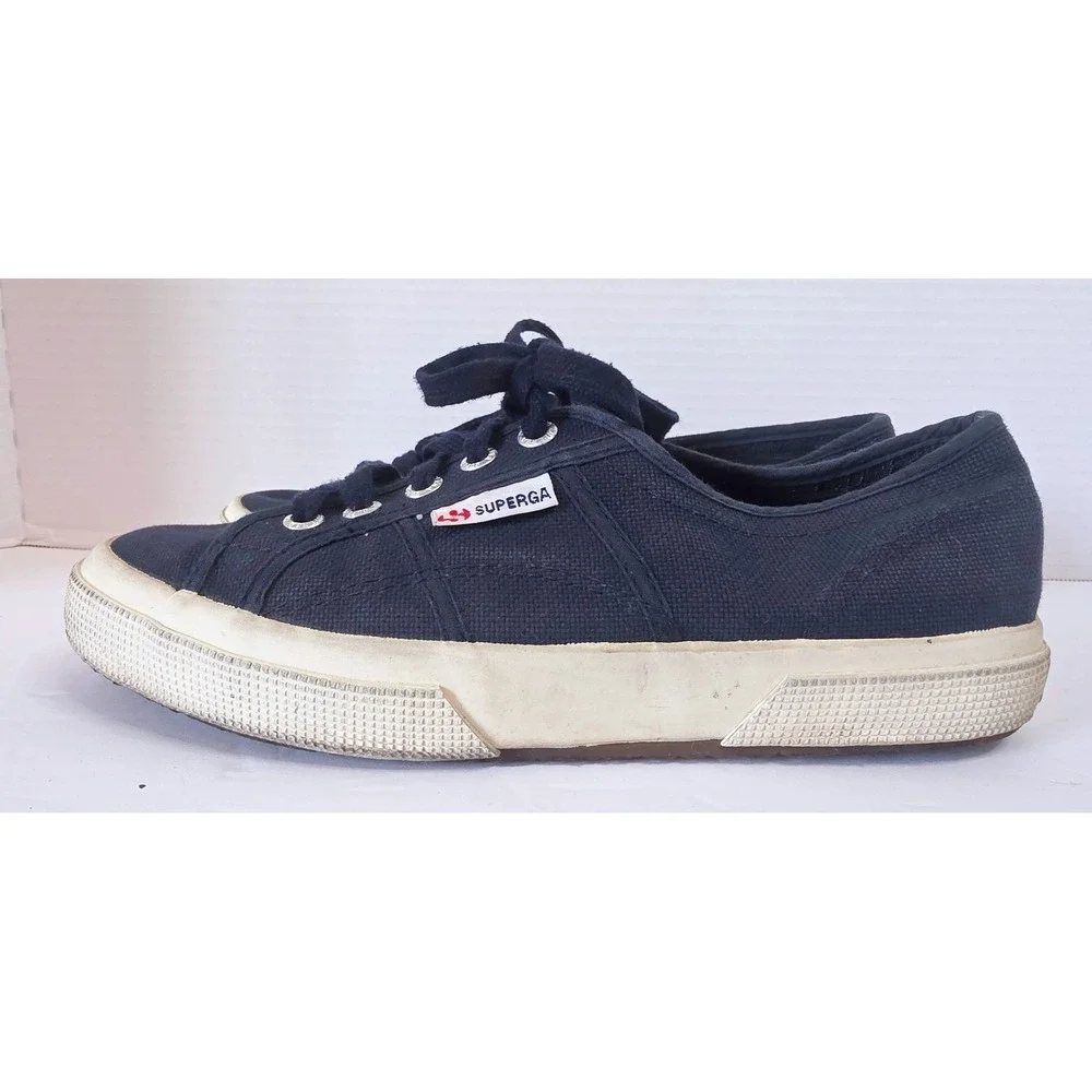 Superga 2750 Cotu Classic Navy Blue Canvas Lace Up Sneakers SZ 7.5